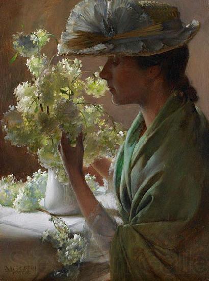 Charles Courtney Curran Lady with a Bouquet Spain oil painting art